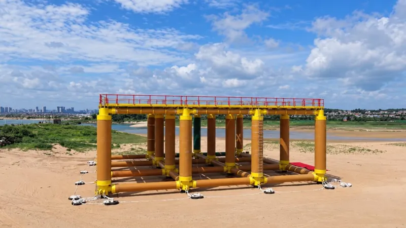 Bambú en lugar de acero: China prueba una nueva plataforma solar en medio del mar