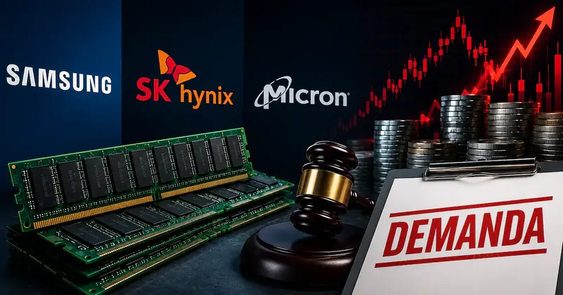 Demandan a Samsung, SK hynix y Micron por la crisis de memoria; acusan a las compañías de restringir el suministro de DRAM e inflar los precios