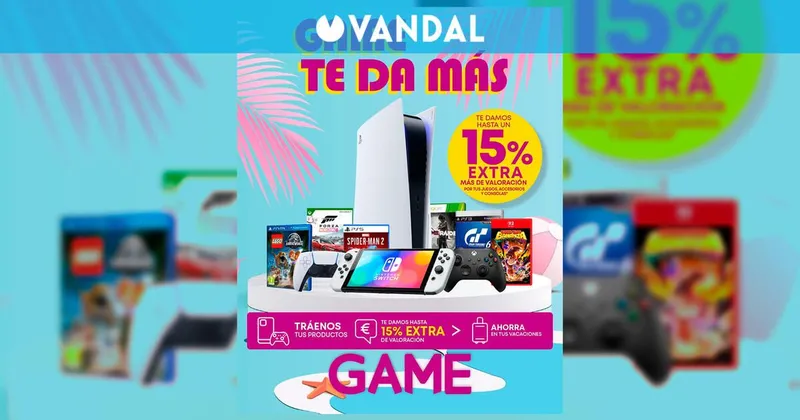 En GAME te dan más por tus juegos, consolas y productos con GAME TE DA MÁS, hasta un 15 % de valoración extra