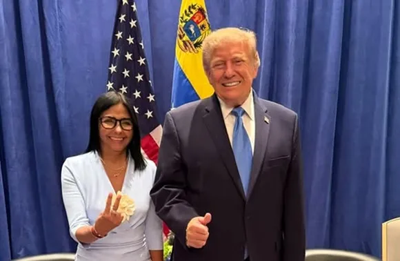 Donald Trump y Delcy Rodríguez se reúnen por primera vez en Nueva York a puerta cerrada