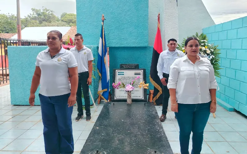 Militancia sandinista de El Viejo rinde homenaje al Comandante Germán Pomares