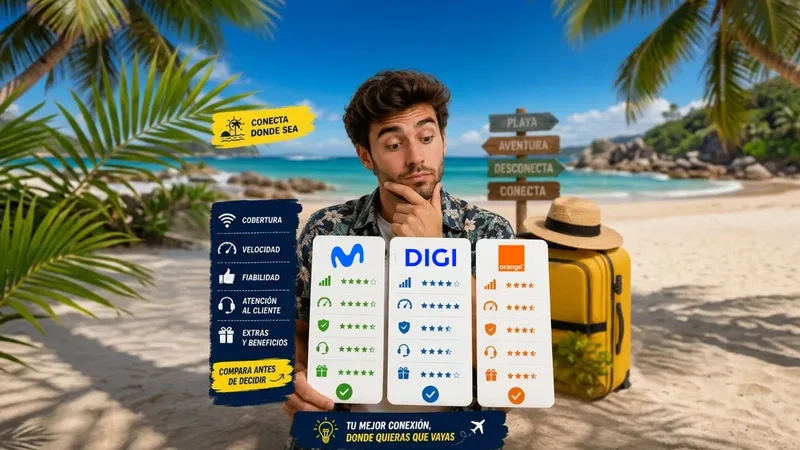 Movistar, Orange o Digi: si quieres Internet barato en tus vacaciones de verano, así son las ofertas de junio