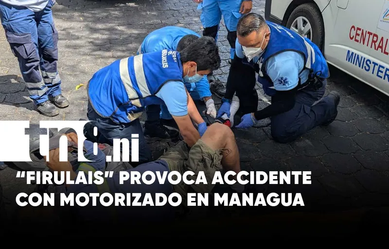 Motociclista derrapa tras esquivar a un perro en plena vía de Managua