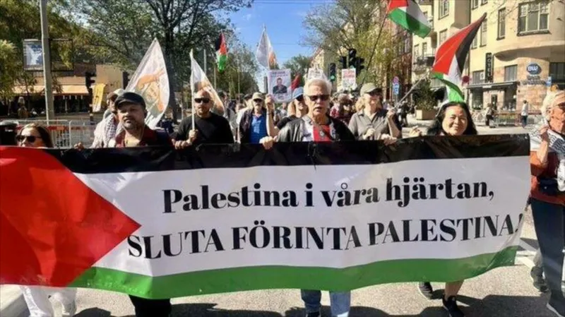 Protestan en Suecia contra agresiones de Israel en Gaza, Cisjordania y Líbano