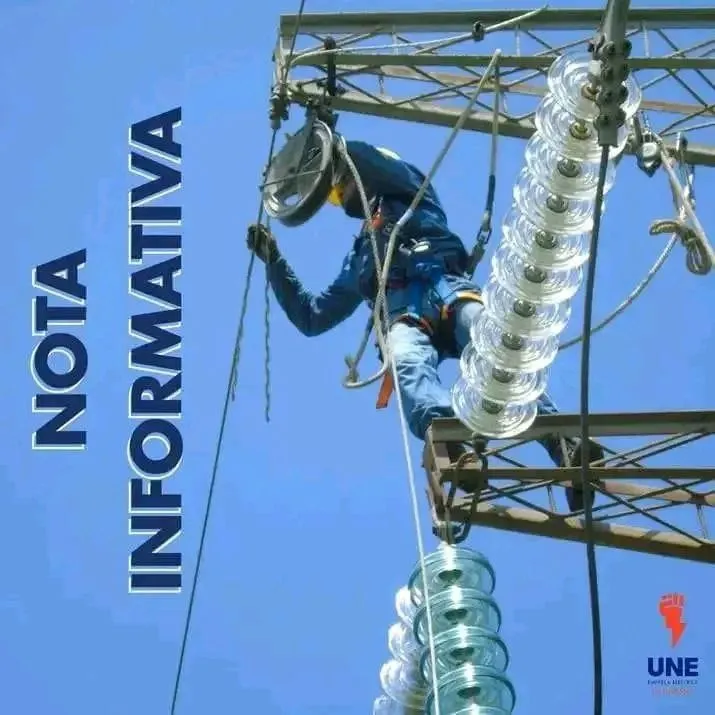 La UNE pronostica una afectación de 1810 MW para el horario pico del sábado 13 de junio