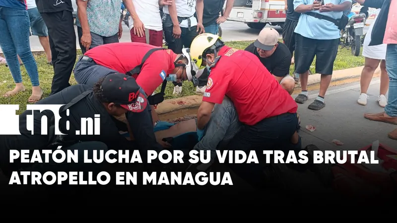 Peatón grave tras atropello de motociclista en Managua