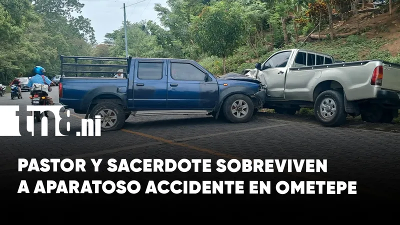 Pastor y sacerdote sobreviven a violento choque en la Isla de Ometepe