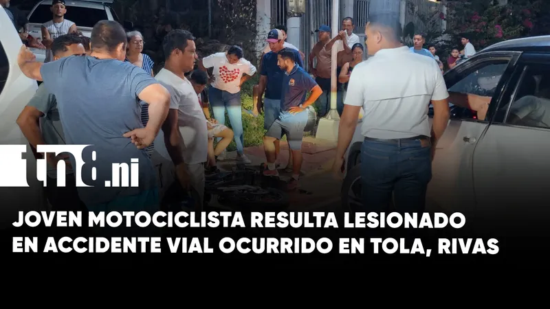 Motociclista queda lesionado tras impactar contra un carro en Tola, Rivas