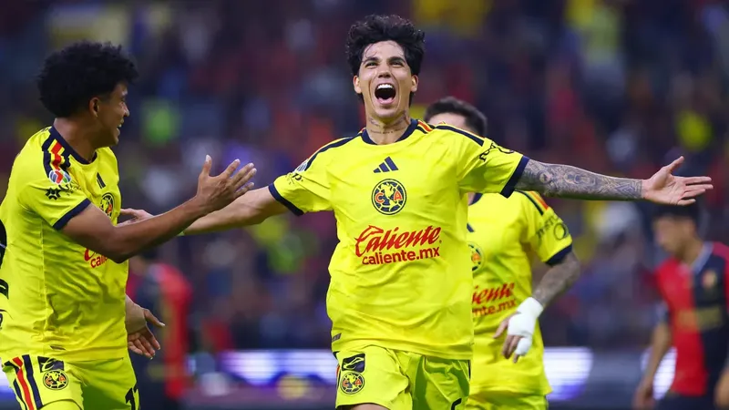 América humilla al Atlas con una salvaje goleada en el Estadio Jalisco: 2-5