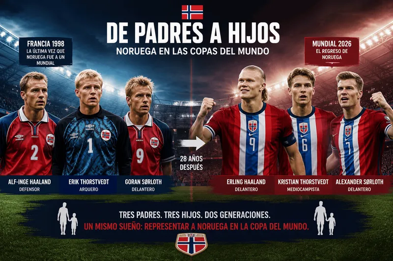 Hijos de mundialistas: la historia que une a Noruega entre 1998 y 2026