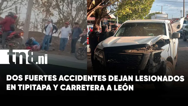 Violentos accidentes dejan lesionados en Tipitapa y carretera vieja a León