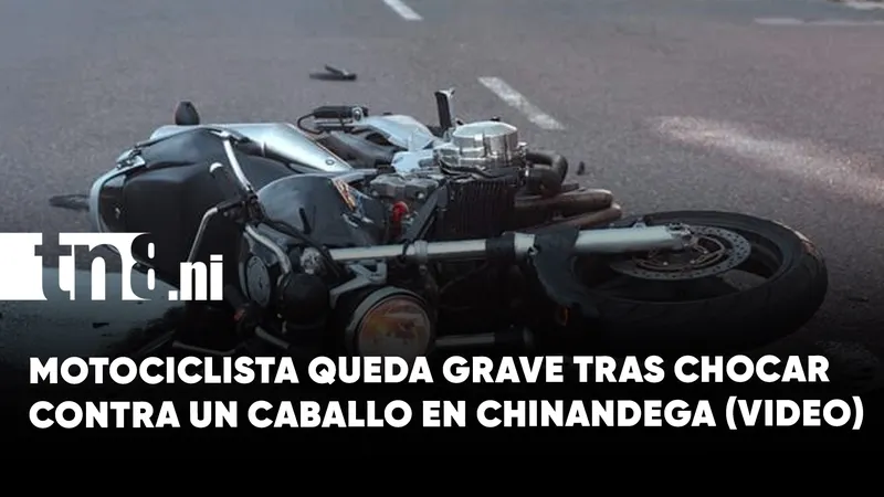 Motociclista resulta gravemente lesionado tras impactar contra un caballo en Chinandega