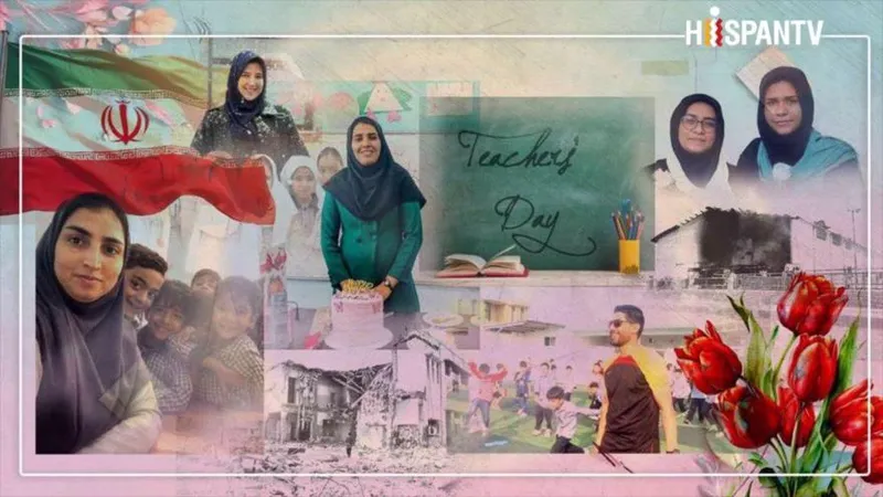 Día Mundial de los Docentes: profesores iraníes convierten aulas devastadas por la guerra en símbolos de valentía y resiliencia