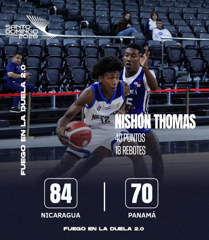 Nicaragua vence 84-70 a Panamá y termina quinta en Santo Domingo 2026