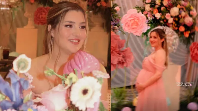 Alicia Villarreal organiza lujoso BABY SHOWER a su hija Melenie; confirman boda, sexo y nombre del bebé