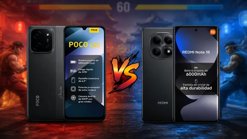 Los 2 móviles más vendidos de Amazon frente a frente: POCO C85 vs Redmi Note 15