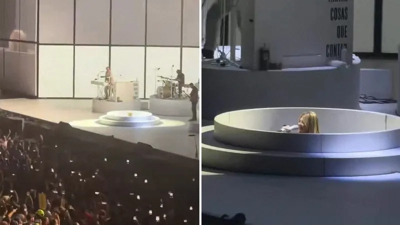 Solo se veía su cabeza: el inesperado percance de una popular cantante en pleno 'show' (VIDEO)