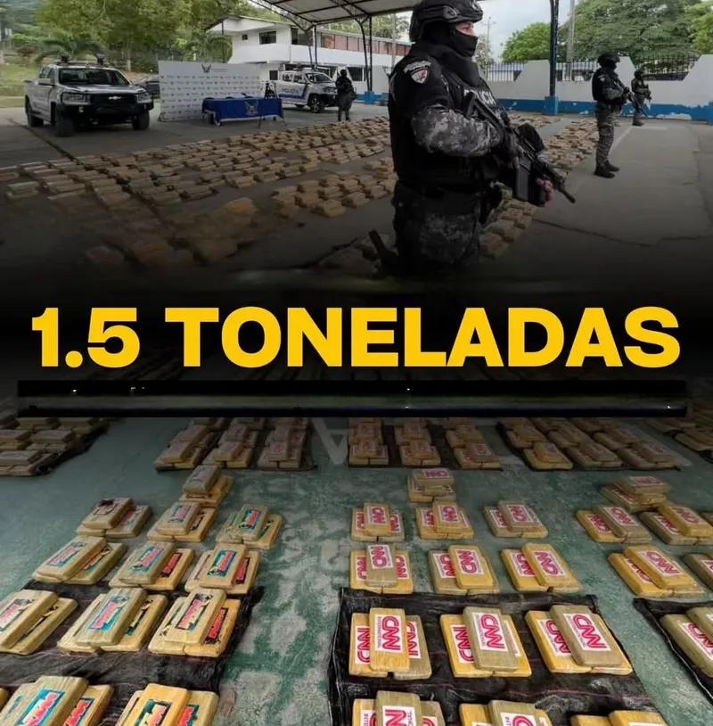 Incautan 1,6 toneladas de cocaína con falsos logos de CNN en Ecuador