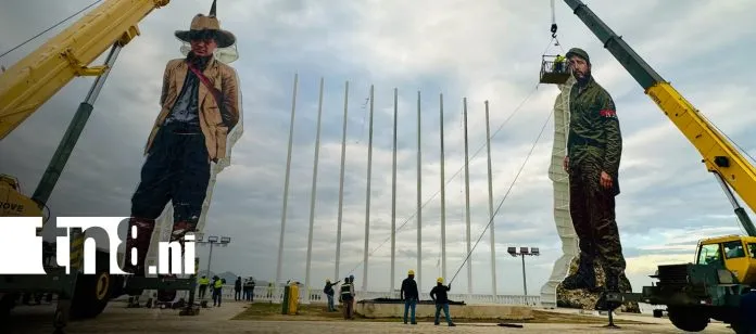 Mirador de Tiscapa estrena grandes siluetas de Sandino y Fidel Castro