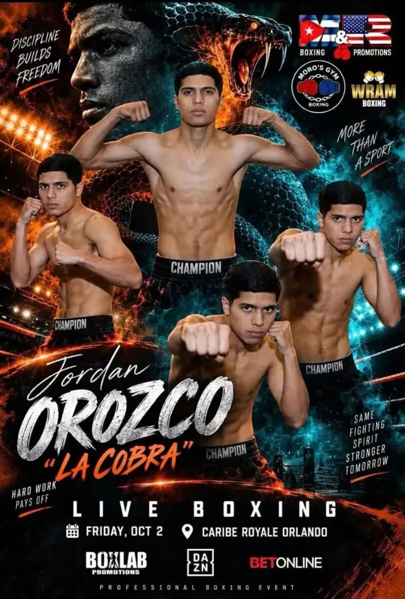 ¡Jordan «La Cobra» Orozco regresa al ring en Orlando!