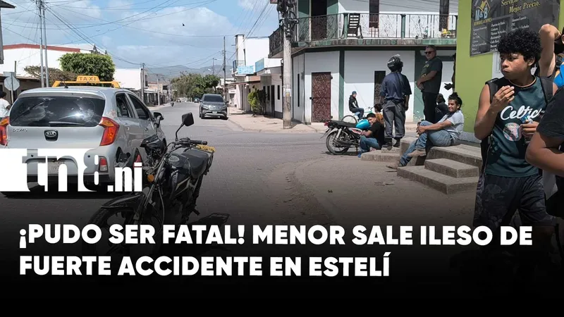 ¡Por poco termina en tragedia! Menor sale ileso de fuerte accidente en Estelí