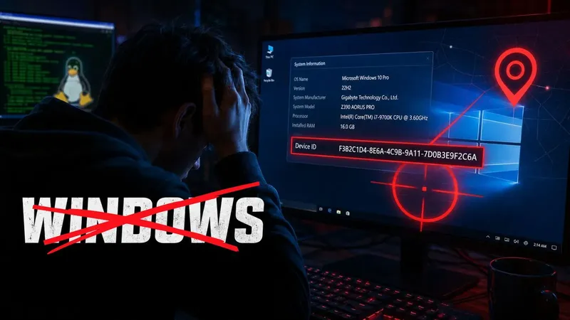 Hacker se arrepiente de no usar Linux: lo pillan por un identificador de Windows