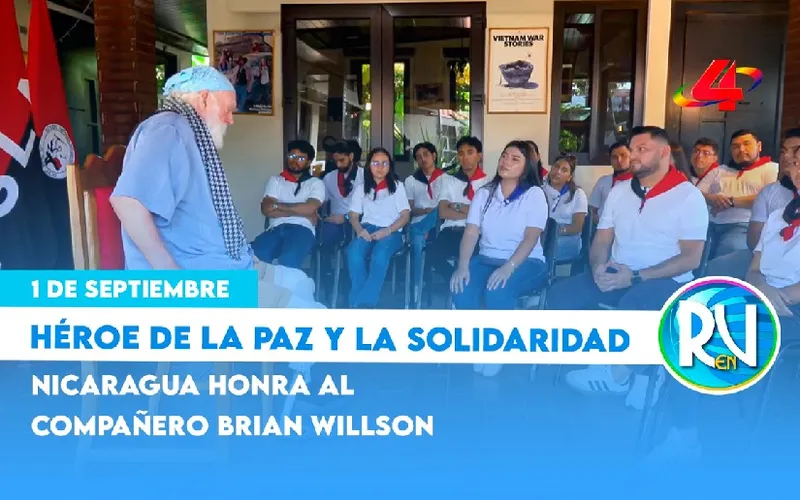 Juventud nicaragüense rinde homenaje al Héroe de la Paz y la Solidaridad Brian Willson