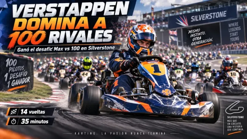 Verstappen domina a 100 rivales en espectacular carrera de Karting