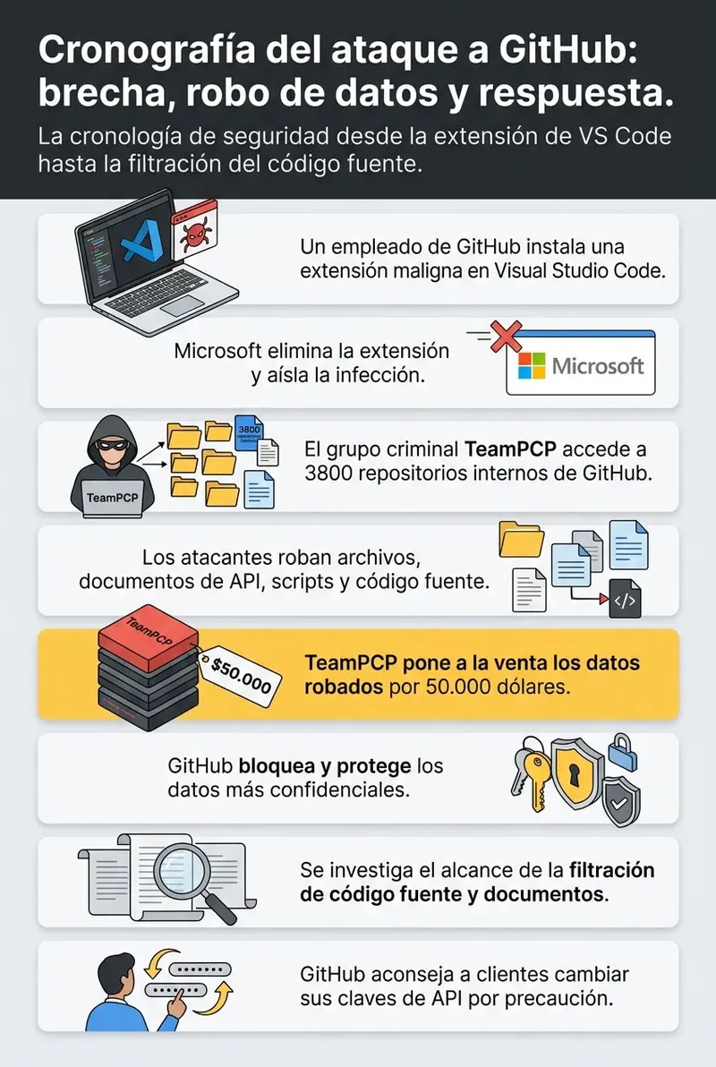 GitHub confirma una brecha de seguridad que ha puesto en riesgo sus sistemas