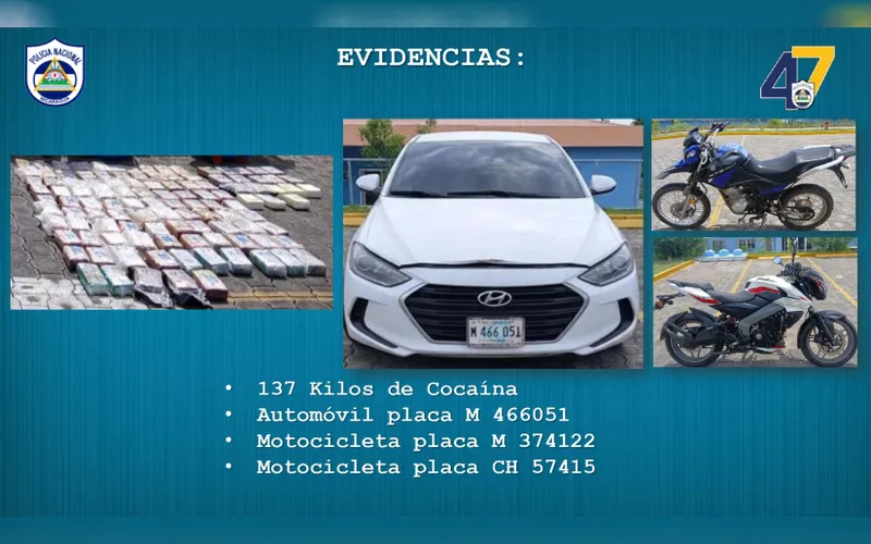 Policía Nacional incauta 137 kilos de cocaína en el municipio de Nindirí