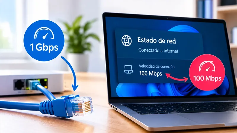 Tu cable Ethernet es Gigabit pero Windows solo marca 100 Mbps: las causas más habituales