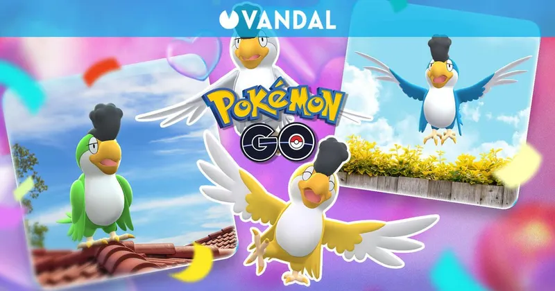 Pokémon GO pone fecha al debut de Squawkabilly y sus formas regionales con el evento Taxi volador