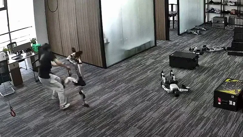 VIDEO: Un robot fuera de control protagoniza un momento insólito durante una prueba