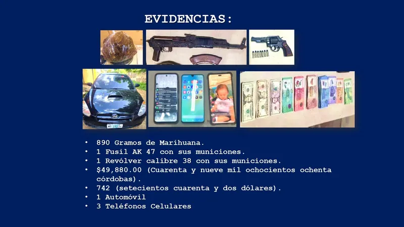 Dos sujetos son capturados por posesión de marihuana, armas de fuego y dinero en efectivo