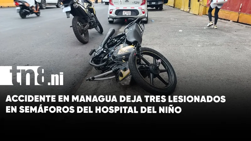 Accidente en Managua deja tres lesionados, entre ellos un menor de edad