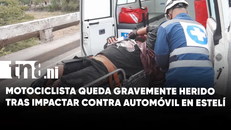 Motociclista resulta gravemente lesionado tras colisión con automóvil en el norte de Estelí