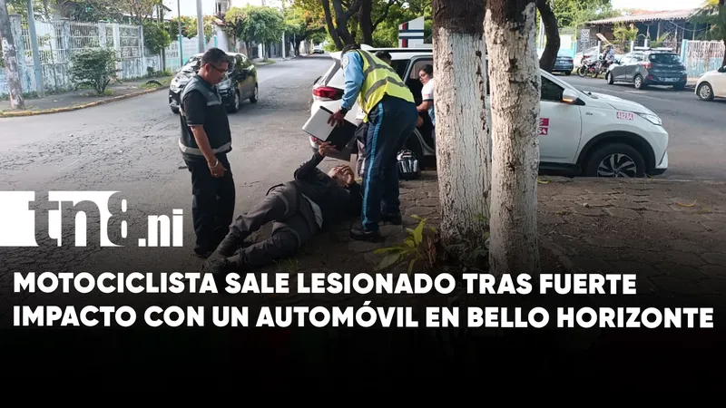 Motociclista resulta lesionado tras accidente con automóvil en Bello Horizonte