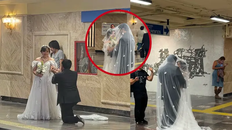 ¿Se casaron en el Metro de la CDMX? Esta es la historia detrás de la boda viral