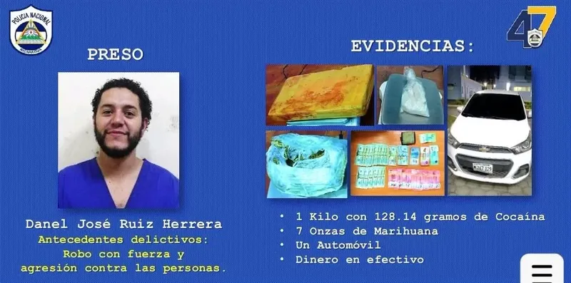 Capturan a sujeto con más de un kilo de cocaína en Estelí