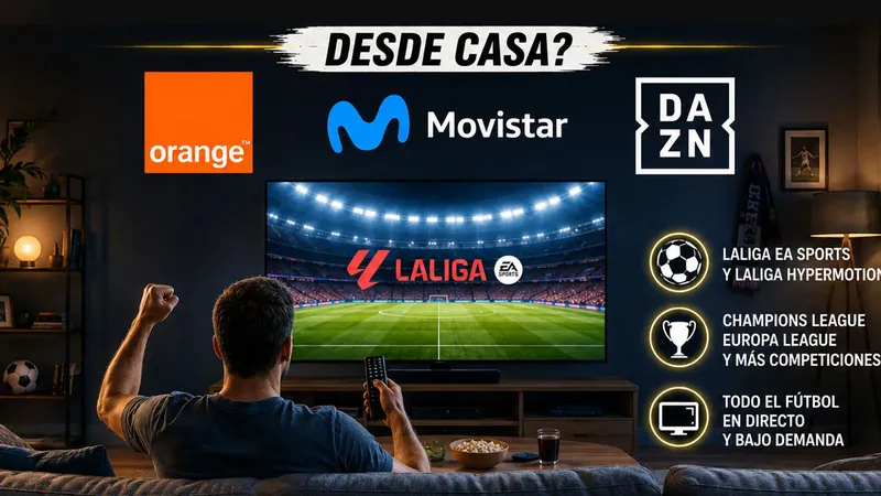 Movistar, Orange o DAZN: compara cuánto pagarás por ver todo el fútbol en 2026/2027