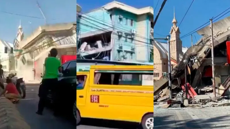 Colapsa edificio en Filipinas tras potente sismo de 7,8