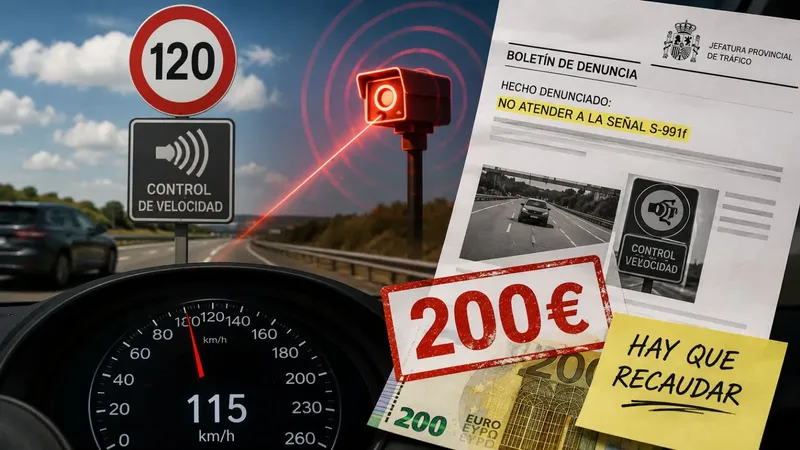 Le multan con 200 euros por ir a 115 kilómetros por hora en una autovía de 120 pero no atender a la señal S-991f: “Hay que recaudar”