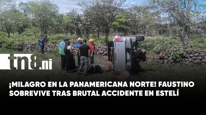 Milagro en Estelí: conductor sobrevive tras chocar contra muro de piedra