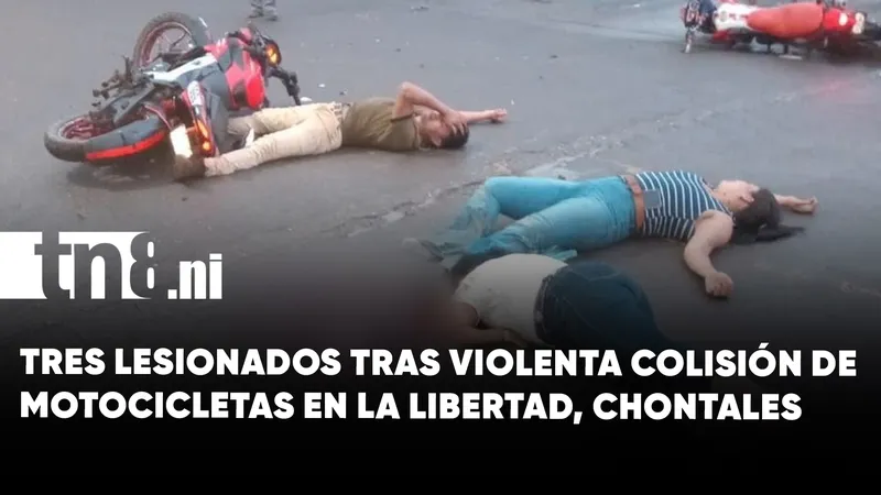 Tres lesionados tras colisión entre motocicletas en La Libertad, Chontales