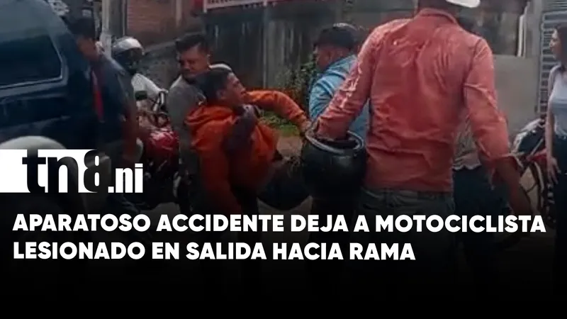 Violento impacto deja a motociclista gravemente herido en Juigalpa