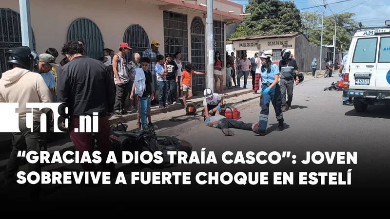 “Gracias a Dios traía casco”: joven sobrevive a fuerte choque en Estelí