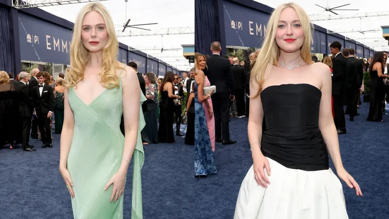Las hermanas Fanning llegan con una estética de Hollywood clásico a los Premios Emmy 2026