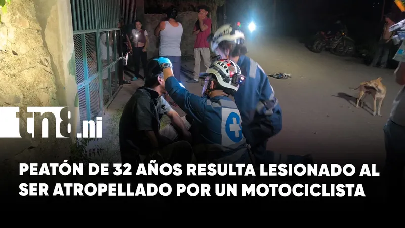 Hombre resulta con fuertes golpes en el rostro tras ser atropellado por una motocicleta