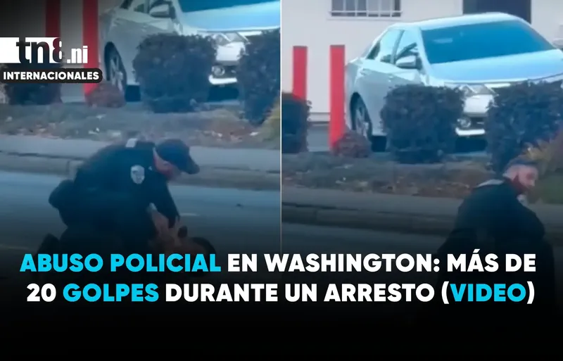 El abuso de un policía en Washington: Más de 20 golpes a un hombre...