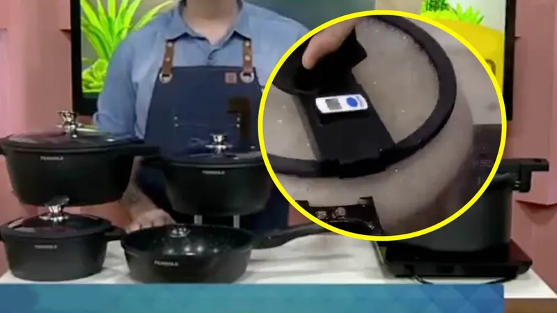 A famoso conductor de TV le explota olla express Y SE QUEMA mientras hacía una mención de venta